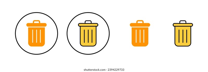 Trash icon set for web and mobile app. trash can icon. delete sign and symbol.