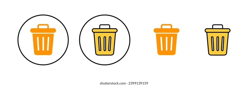 Trash icon set for web and mobile app. trash can icon. delete sign and symbol.