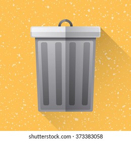 Trash Icon With Shadow. Vector Illustration