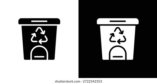 Juego de iconos de Shopper de hoja de basura en blanco y negro