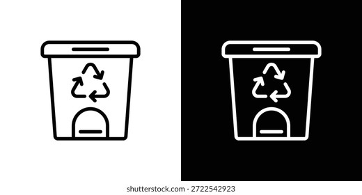 Juego de iconos de Shopper de hoja de basura en blanco y negro