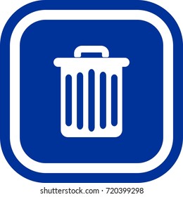 Trash icon , sign Square with rounded corners