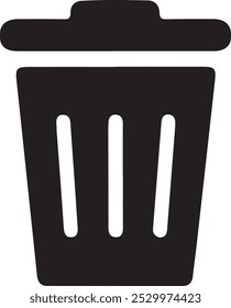 Trash icon silhouette vector style with white background