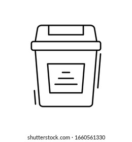 Müllsymbol. Einfache Vektorillustration, Rahmenelemente von Bürowerkzeug-Symbolen für i und ux, Website oder mobile Anwendungen