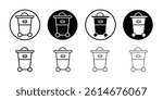 Trash icon Simple outline vector logo