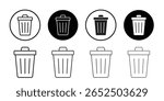 Trash icon simple outline vector sign
