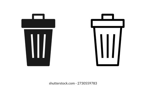 Trash icon symbol for apps and websites. trash can icon. delete sign and symbol.