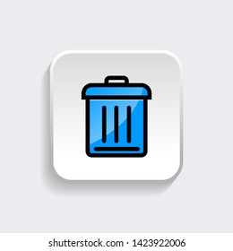 Trash icon symbol of delete or remove with modern flat style icon for web site design, logo, app, UI isolated on white background. Vector illustration