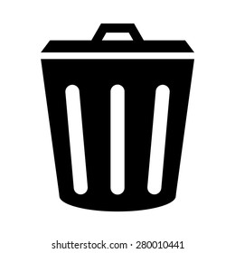 Trash icon symbol for recycle and delete in a glyph pictogram illustration