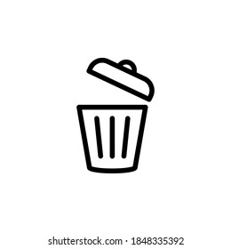 Trash icon symbol vector on white background