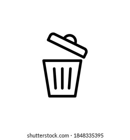 Trash icon symbol vector on white background