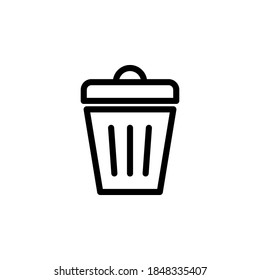 Trash icon symbol vector on white background