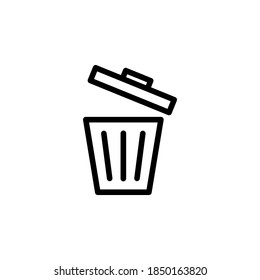 Trash icon symbol vector on white background