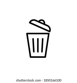 Trash icon symbol vector on white background
