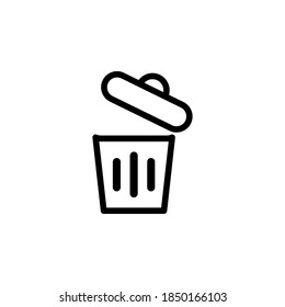 Mülleimer-Symbol, Vektorgrafik auf weißem Hintergrund