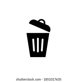 Trash icon symbol vector on white background