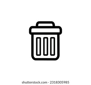 Trash icon symbol vector on white background.
