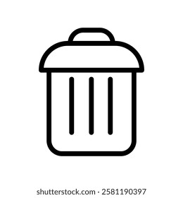 Trash icon Thin line art isolated