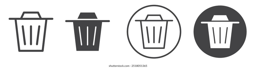 Ilustración de línea delgada de icono de papelera