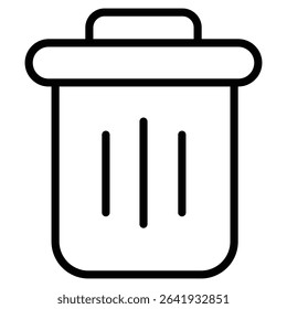 Trash icon Thin line vector design