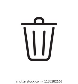 Trash Icon In Trendy Flat Design 