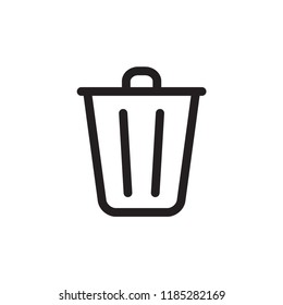 trash icon in trendy flat design 