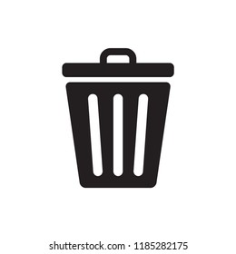 Trash Icon In Trendy Flat Design 