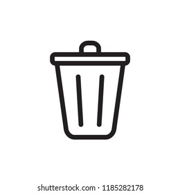 trash icon in trendy flat design 