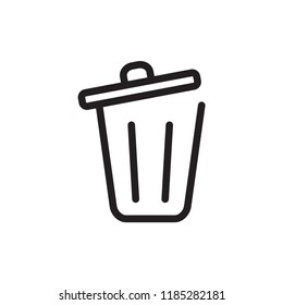trash icon in trendy flat design 