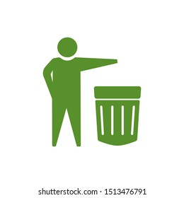 trash icon trendy flat design