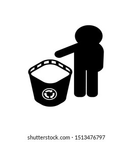 trash icon trendy flat design