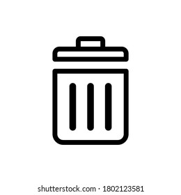 Trash icon in trendy flat design