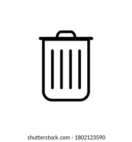 Trash icon in trendy flat design