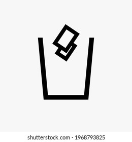 trash icon in trendy flat design on white background