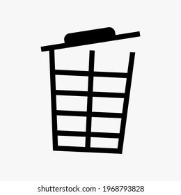 trash icon in trendy flat design on white background