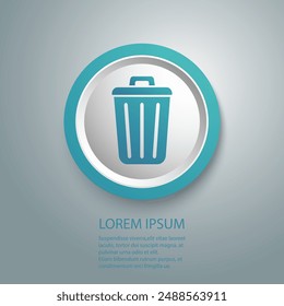 Trash icon in trendy flat design. Vector