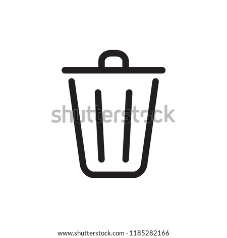 trash icon in trendy flat design 