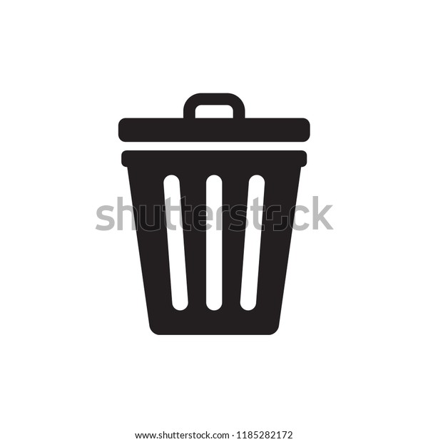 trash icon in trendy flat\
design 