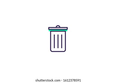 Trash icon in trendy flat style isolated on white background vector illustration