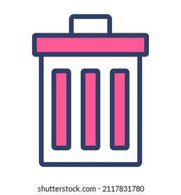 trash Icon. User interface Vector Illustration, As a Simple Vector Sign and Trendy Symbol in Line Art Style, for Design and Websites, or Mobile Apps,