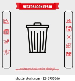 Trash icon vector