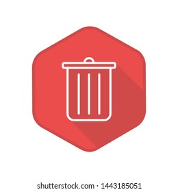 Trash Icon. Vector Button. Eps