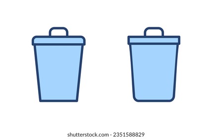 Vector de icono de la barra diagonal. icono de la papelera. signo y símbolo de eliminación.