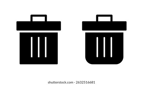Vector de icono de la basura. icono de la papelera. signo y símbolo del Borrar.