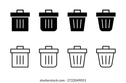 Vector de icono de la basura. icono de la papelera. signo y símbolo del Borrar.