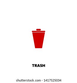 trash icon. trash vector design. sign design. red color