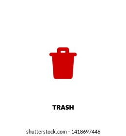 trash icon. trash vector design. sign design. red color