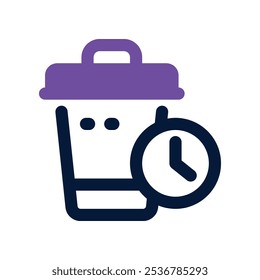 Mülleimer-Symbol. Vektorsymbol mit zwei Tönen für Ihre Website, Ihr Handy, Ihre Präsentation und Ihr Logo-Design.