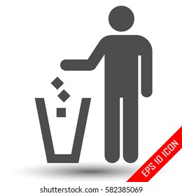 trash icon. Vector EPS10 isolated on white background.