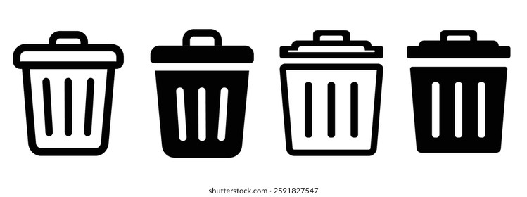 Trash icon vector flat design. Trash can, bin, delete icon. Garbage symbol